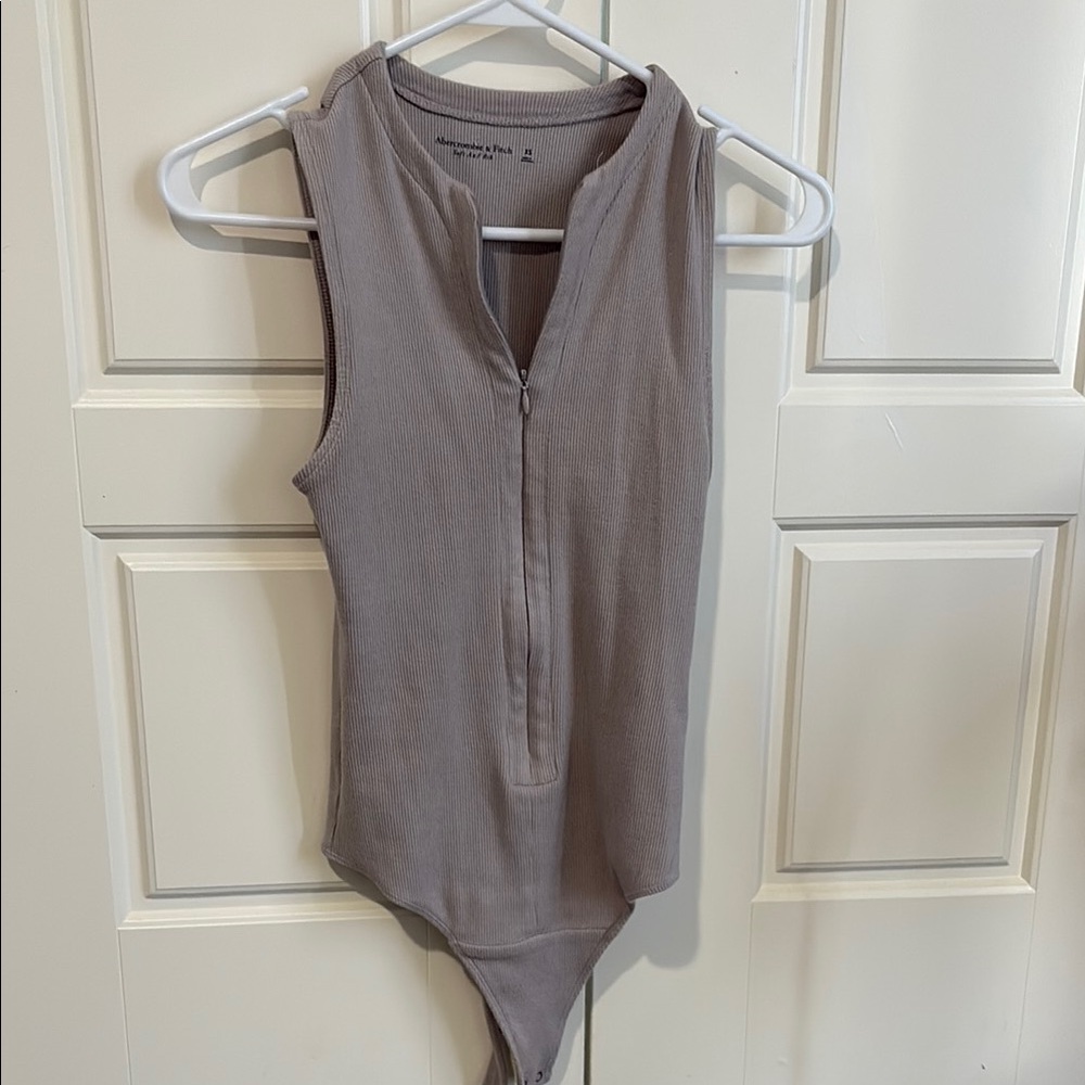 Abercrombie & Fitch Brown Sleeveless Fitted Bodysuit